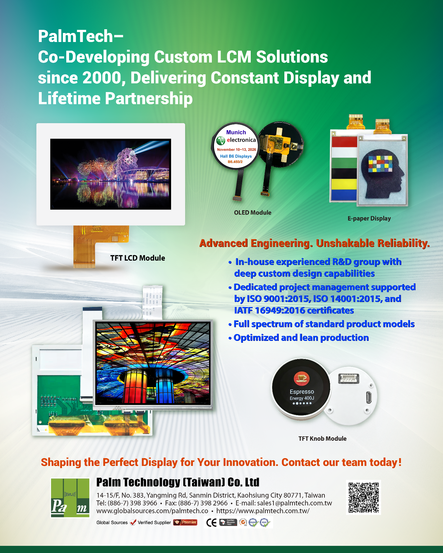 electronica | November 10-13, 2026 | Messe München | PalmTech(B6.450/2)